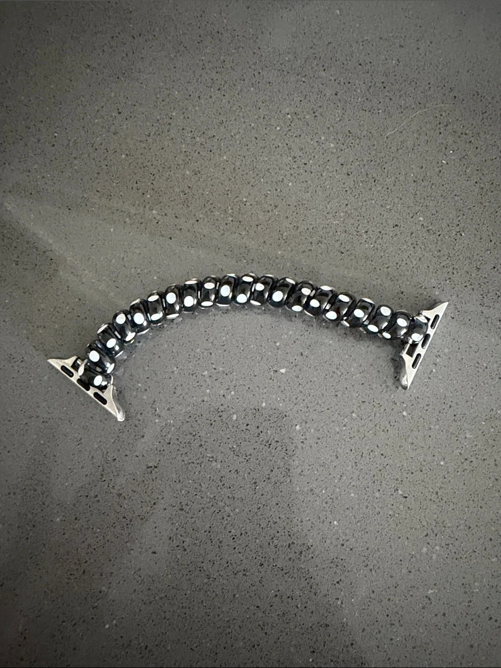 Polka dot  Apple Watch Band - Black & Silver